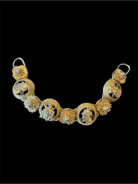Florenza heraldic coat of arms bracelet MISSING CLASP vintage costume jewelry